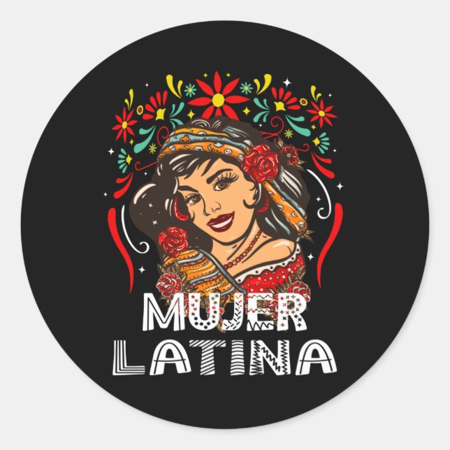 Adesivo Soy Mujer Latina, Forte mulher latina (Frente)