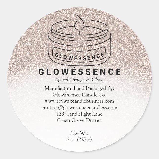 Adesivo Soy Wax Candle Food Homemade (Frente)