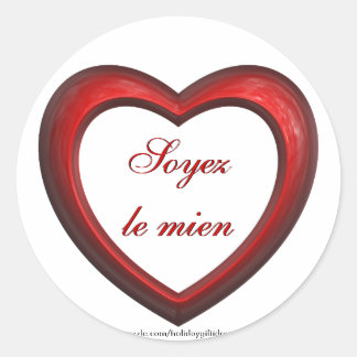 Adesivo Soyez le mien "Be Mine in French" Heart - Stickers