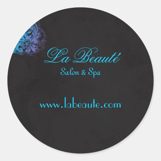 Adesivo Spa Salon Floral Blue Turquoise Sticker (Frente)