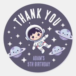 Adesivo Space Birthday Thank You | Cute Astronaut Galaxy