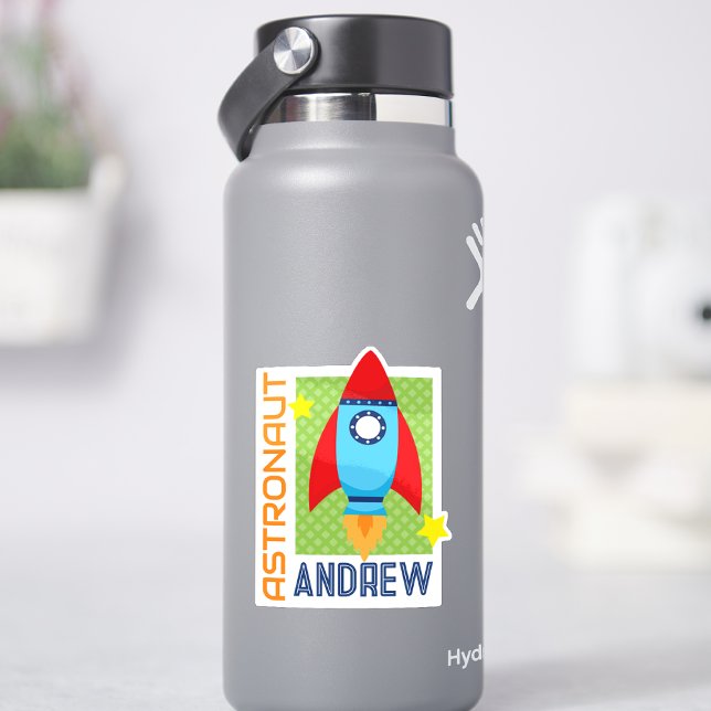 Adesivo Space Rocket Astronauta Nome Vinyl Sticker (Space Rocket Astronaut Name Vinyl Sticker)