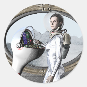 Adesivo spacegirl do vintage