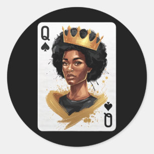 Adesivo Spades Queen Poker Card Afro-Americano