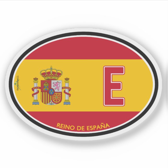 Adesivo SPAIN Espana Spanish Vehicle ID Flag Sticker (Frente)