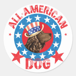 Adesivo Spaniel de água americana patriótico
