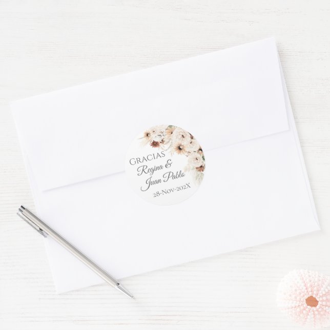 Adesivo Spanish Boho Wedding round sticker  (Envelope)