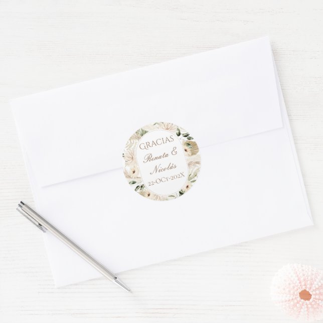 Adesivo Spanish Boho Wedding round sticker  (Envelope)