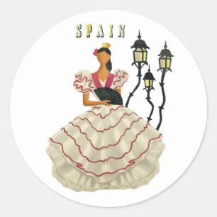 Adesivo Spanish Flamenco Dancer woman Spain Travel Art  
