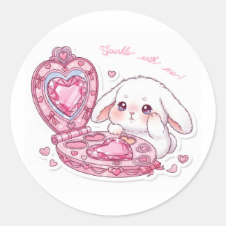 Adesivo Sparkle Heart Palette Bunny - Pink Magic Kawaii