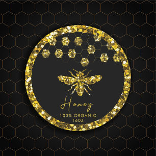 Adesivo Sparkle Sequin gold honeybee
