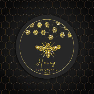 Adesivo Sparkle Sequin gold honeybee