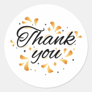 Adesivo Sparkling gold thank You Classic Round Sticker