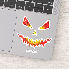 Adesivo Sparkly Jack O'Lanterna face Halloween