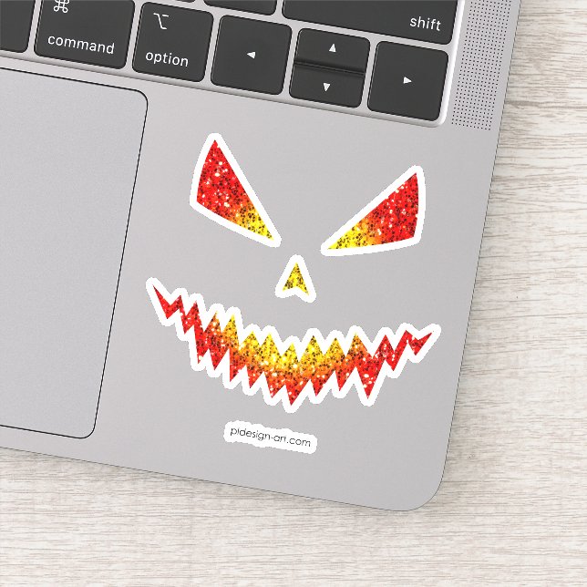 Adesivo Sparkly Jack O'Lanterna face Halloween (Detalhe)