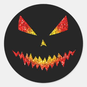 Adesivo Sparkly Jack O'Lanterna face Halloween