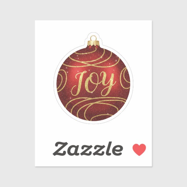Adesivo Sparkly JOY Christmas Ornament Holiday Message (Folha)