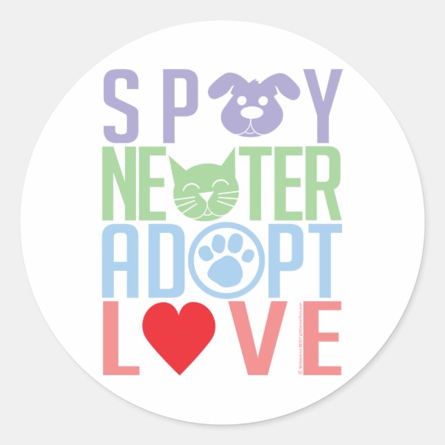 Adesivo Spay Neuter Adote Love 2 (Frente)