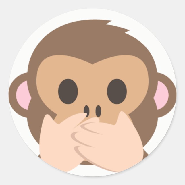 Adesivo Speak-No-Mau Monkey Emoji (Frente)