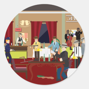 Adesivo Speakeasy EUA dos anos 20 rujir (história simples