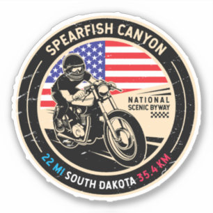 Adesivo Spearfish Canyon South Dakota Motorcycle