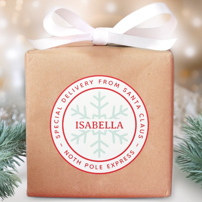 Adesivo Special Delivery from Santa North Pole Kid Name (Criador carregado)