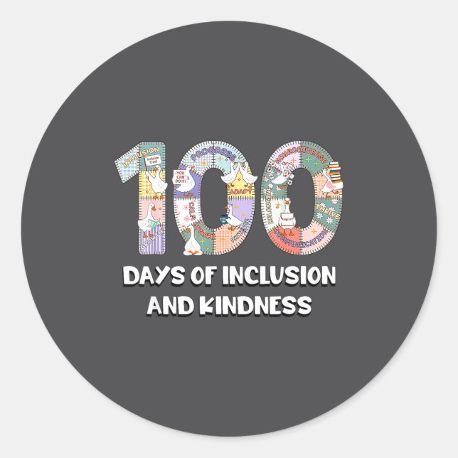 Adesivo SPED Silly Autism 100 Days School Teacher Goose In (Frente)