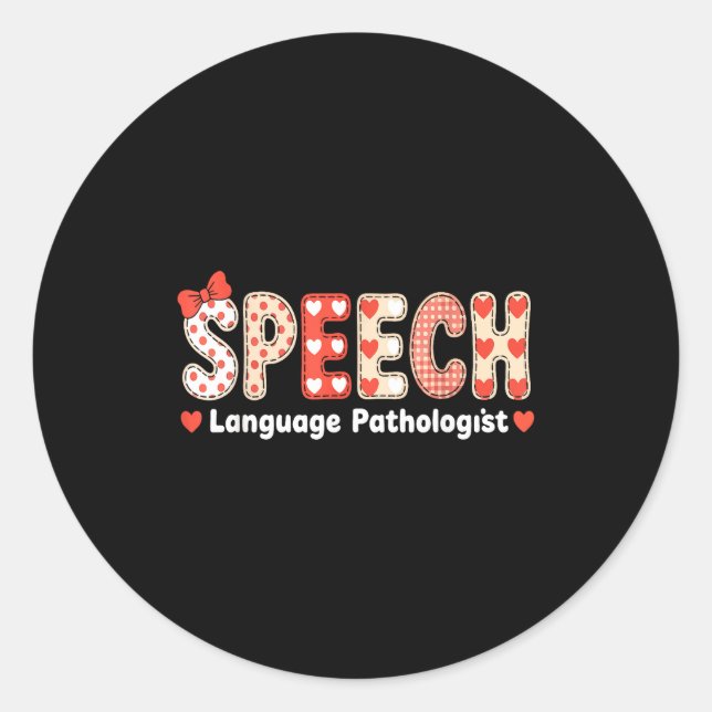 Adesivo Speech Language Pathologist Valentines Day Slp The (Frente)