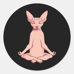 Adesivo Sphynx Cat Yoga Meditation Breeder Pet Lo