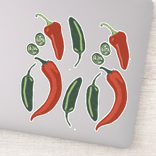Adesivo Spicy Jalapeno Chile Pepper Set