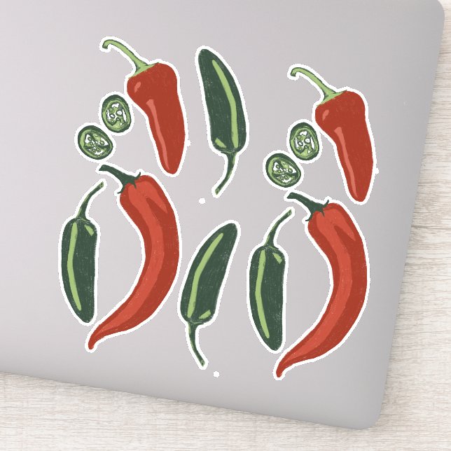 Adesivo Spicy Jalapeno Chile Pepper Set (Detalhe)