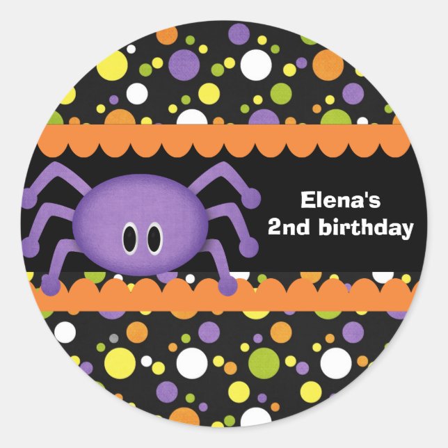 Adesivo Spider Birthday Halloween (Frente)