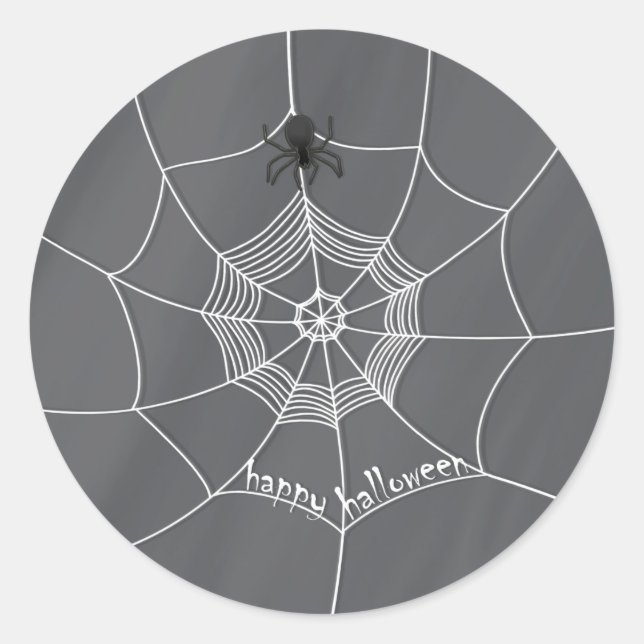 Adesivo Spider Spooky no Spider Web Classic Round Sticker (Frente)