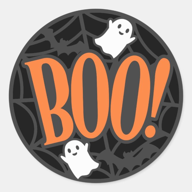 Adesivo Spider Web Ghost Boo! Dia das Bruxas (Frente)