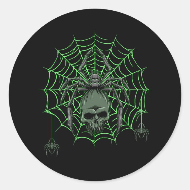 Adesivo Spider Web Skull Horror Halloween Costume Spiderwe (Frente)