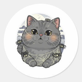 Adesivo Spiderweb Brit - British Shorthair Cat Halloween