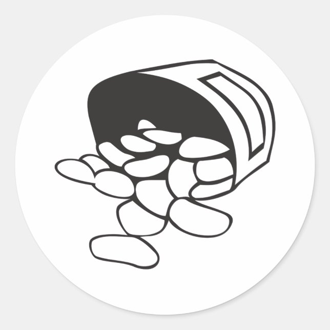 Adesivo Spilled Beans Black and White Outline (Frente)