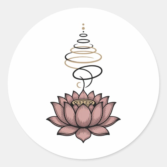 Adesivo Spiritual Lotus Flower Unalome Zen Meditation Yoga (Frente)