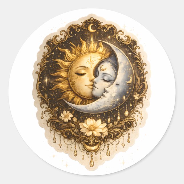 Adesivo Spiritual Sun and Moon Celestial Sacred Light (Frente)