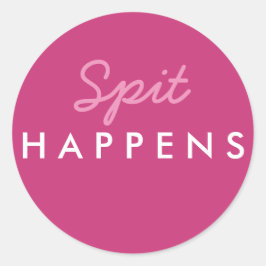 Adesivo "Spit Happens" Chá de fraldas Sticker em branco ro