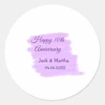 Splaçante aquarela roxa moderna 10º aniversário 