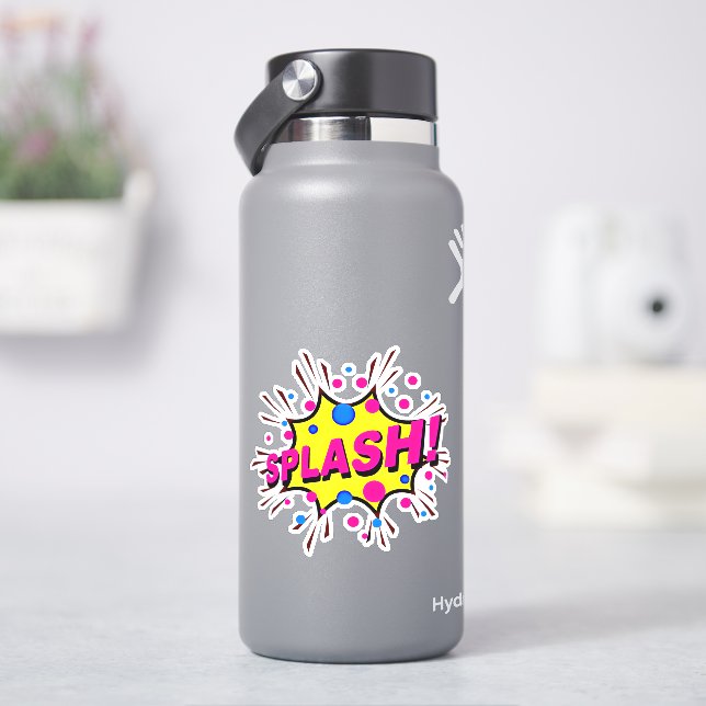 Adesivo Splash Burst Pop Art Pink Yellow em 4" Vinyl (HidroFlask)