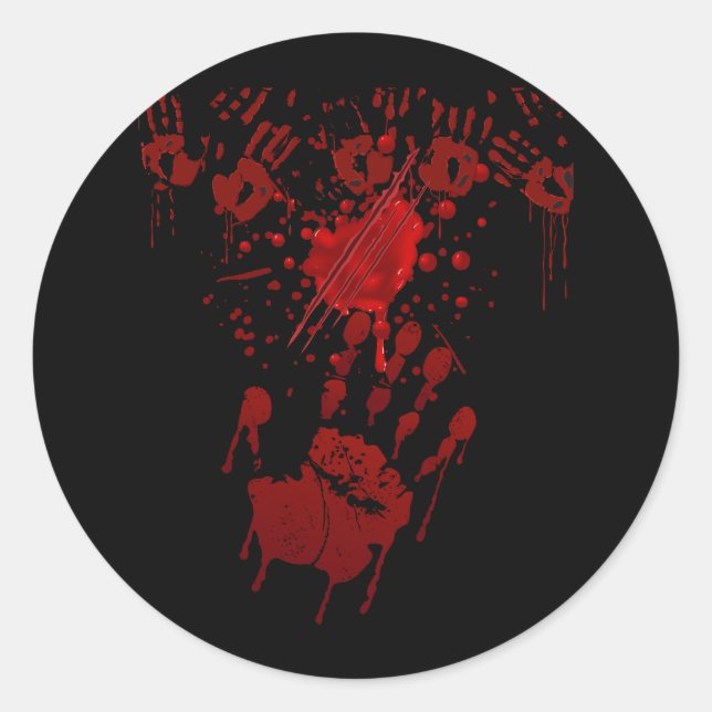Adesivo Splatter Bloody Handprint Red Hand Zombie Ou (Frente)