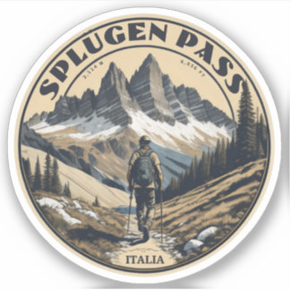 Adesivo Splügen Passa o Passe alpino dos Alpes Lepontinos