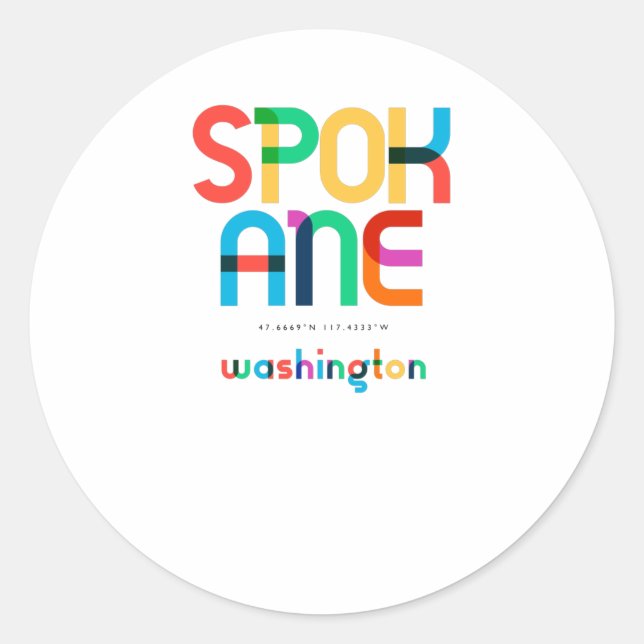 Adesivo Spokane Washington Meio século, Pop Art, (Frente)