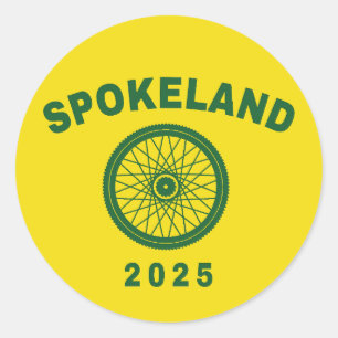 Adesivo Spokeland Oakland ciclando o ciclista californiano