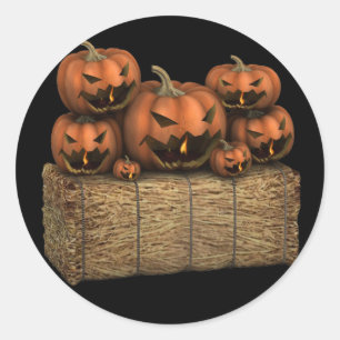 Adesivo Spookeen Pumpkins Hay Bale Halloween