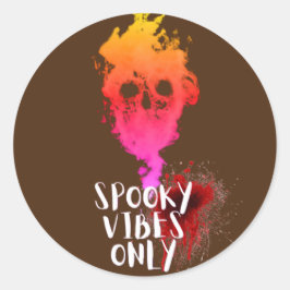 Adesivo Spookes Vibes Apenas Red Smoking Skull Halloween