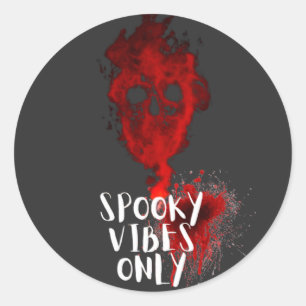 Adesivo Spookes Vibes Apenas Red Smoking Skull Halloween