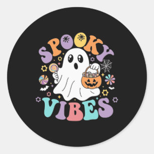 Adesivo Spookes Vibes Ghost Retro Groovy Halloween Kids Gi